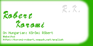 robert koromi business card